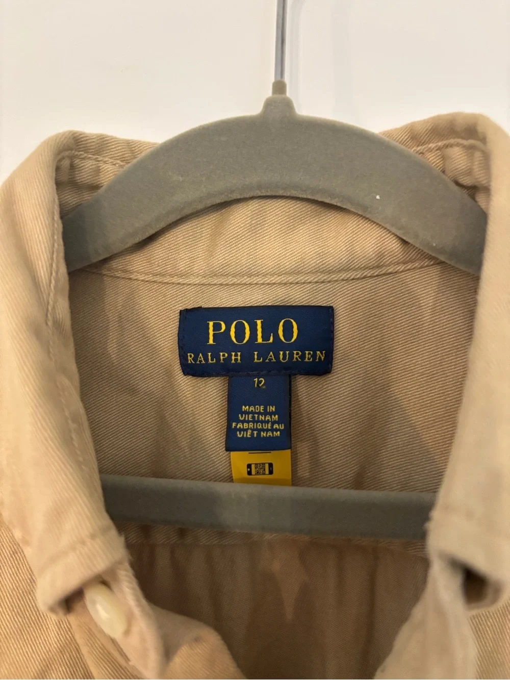 Ralph Lauren Girls Belted Cotton Chino Shirtdress